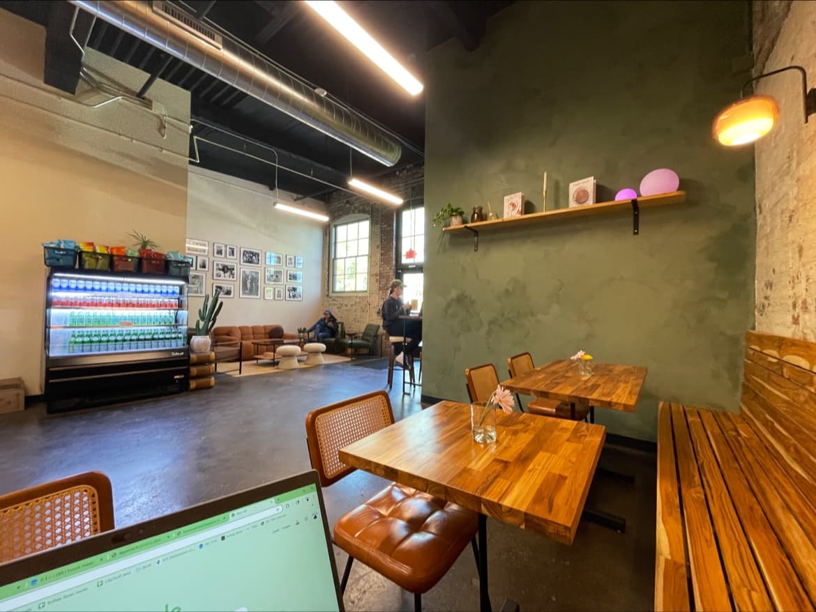 Interior of Sevens, specialty coffee shop in Buffalo