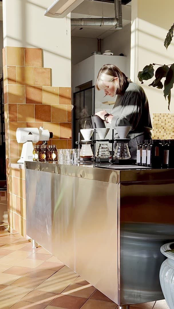 Interior of Standout Coffee Frihamnen, specialty coffee shop in Stockholm