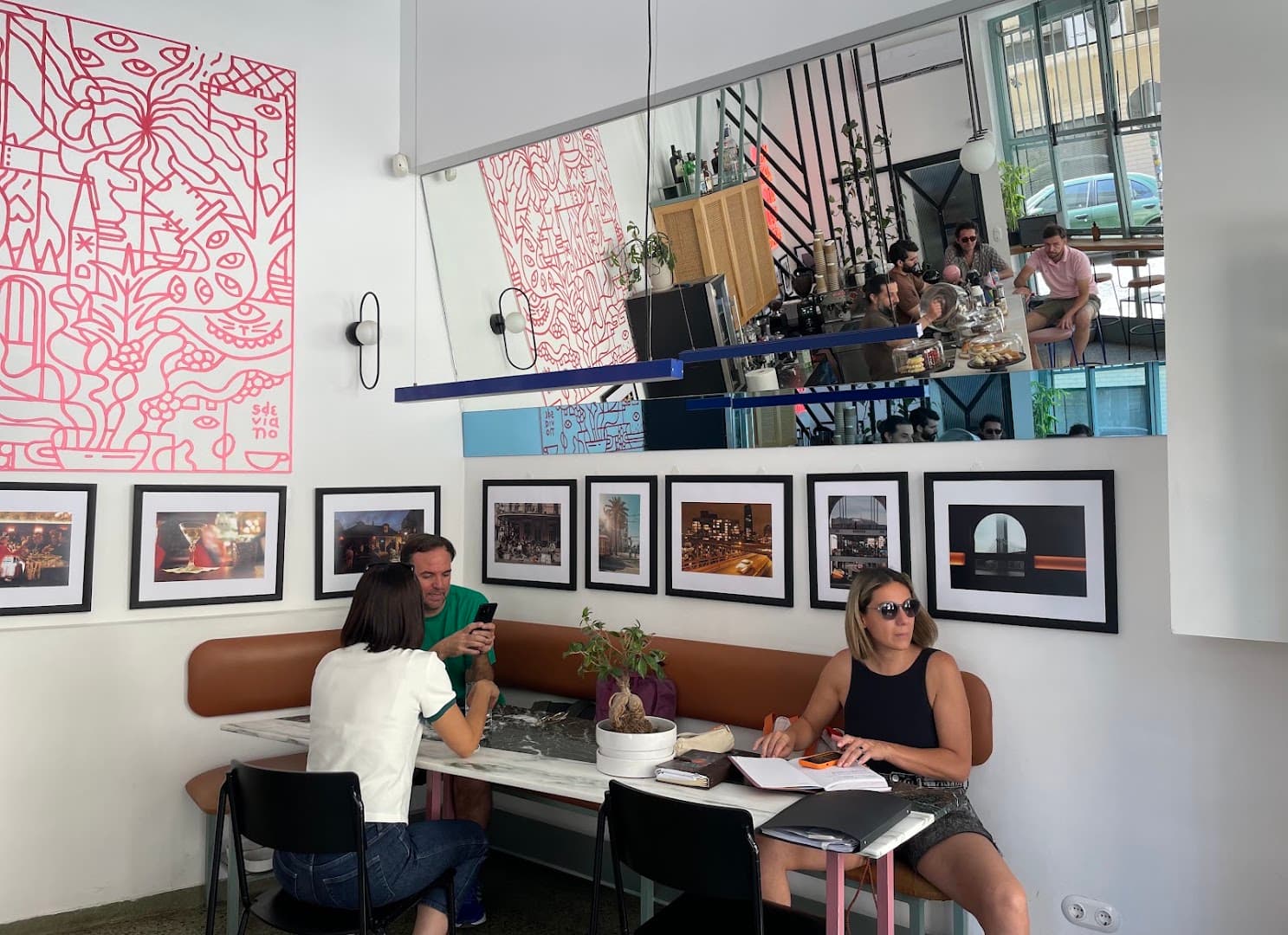 Interior of Bayard Café Bar, specialty coffee shop in Athens