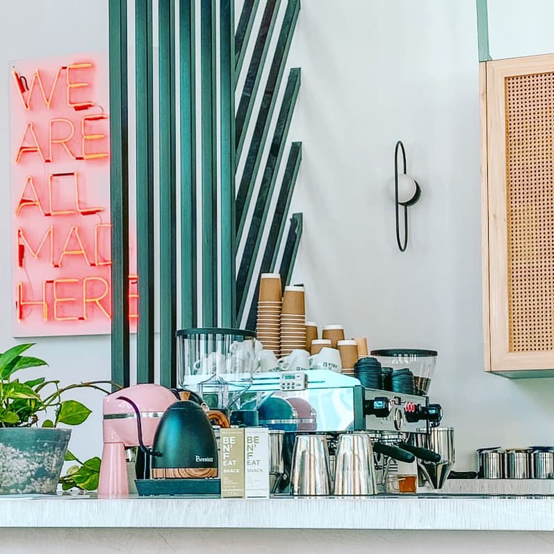 Interior of Bayard Café Bar, specialty coffee shop in Athens