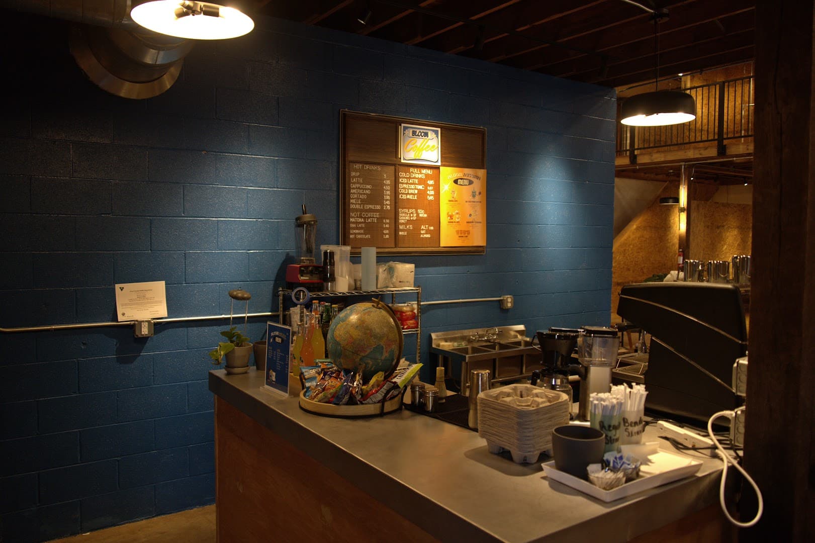 Interior of Bloom Coffee, specialty coffee shop in Louisville