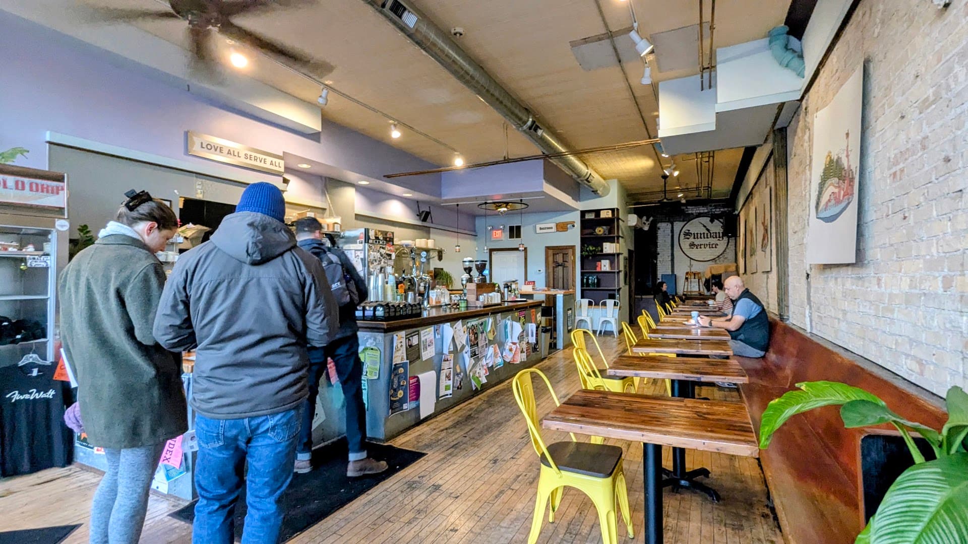Interior of Five Watt Coffee, Kingfield, specialty coffee shop in Minneapolis