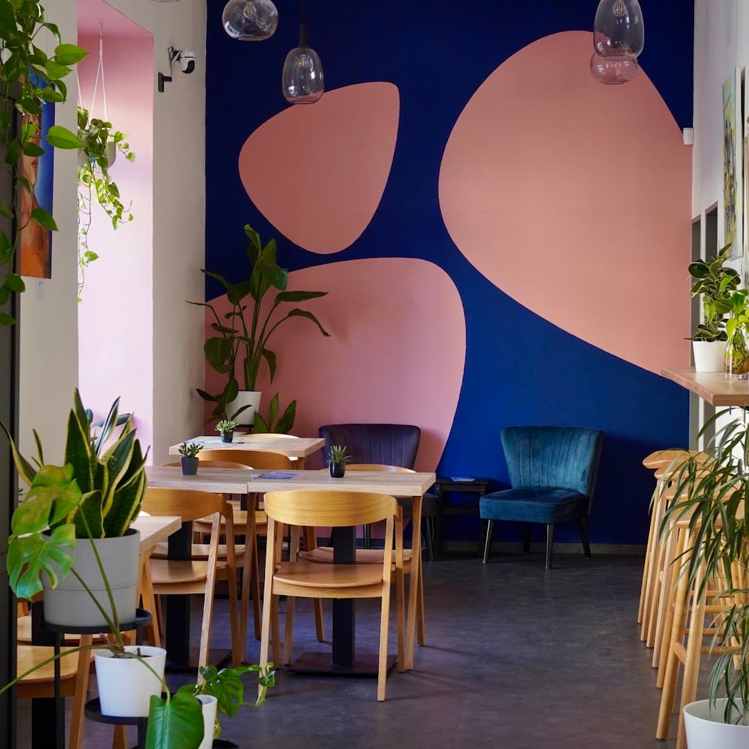 Interior of Objekt kafe, specialty coffee shop in Prague