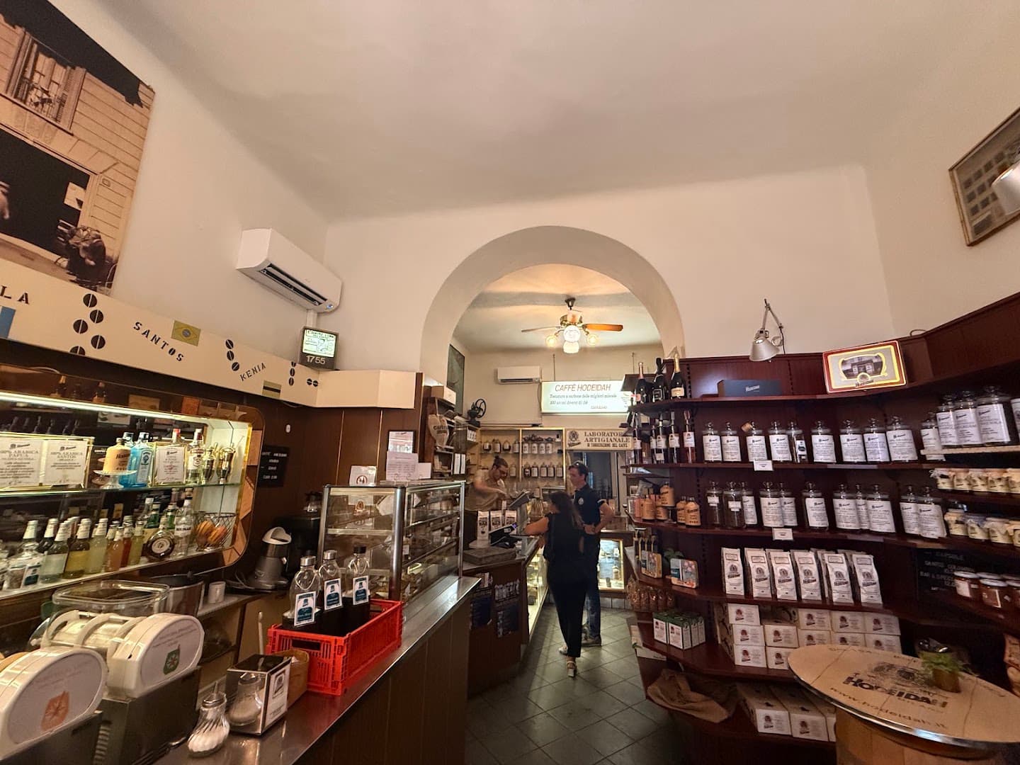 Interior of Torrefazione Moka Hodeidah, specialty coffee shop in Milan