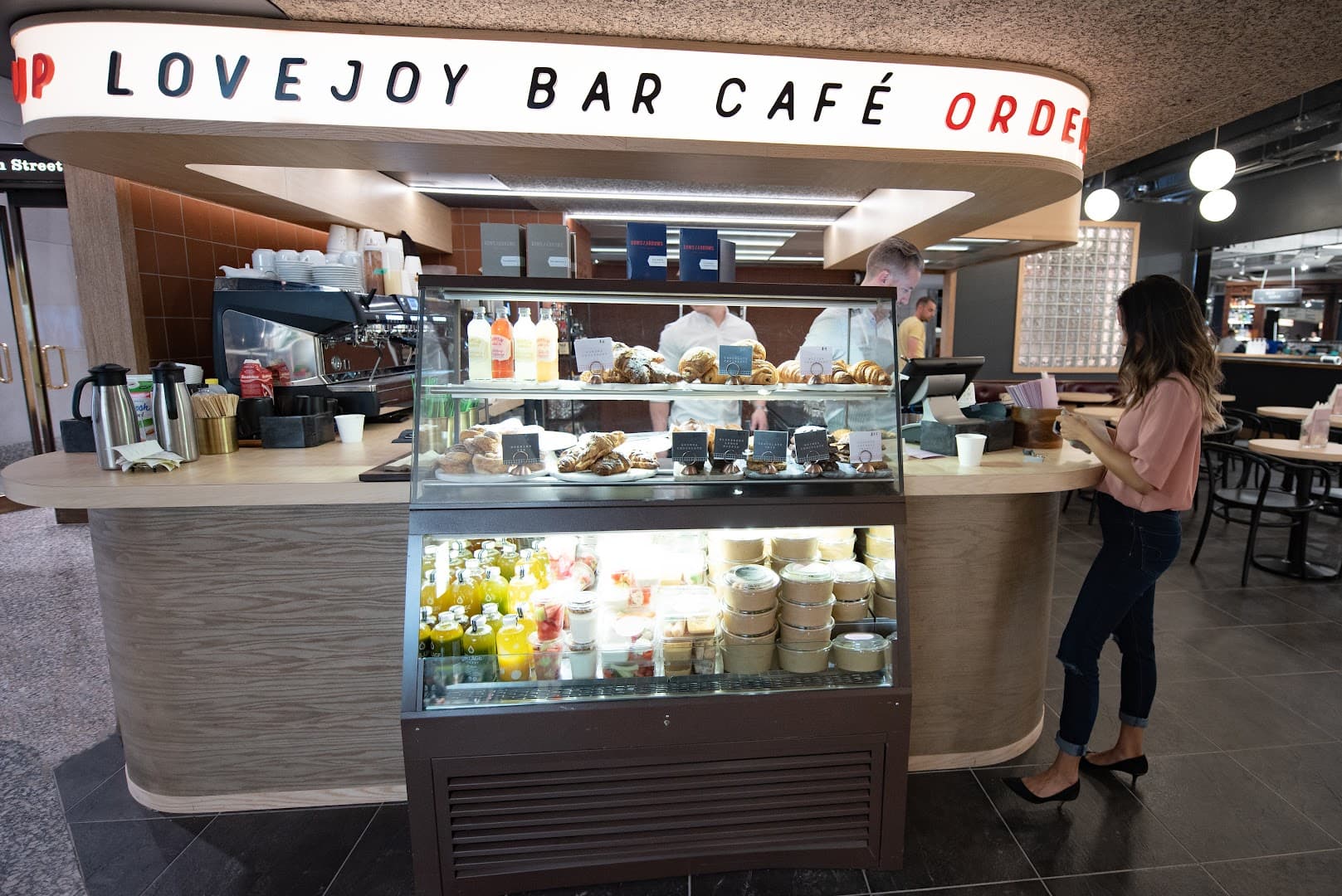 Interior of Lovejoy Bar Café, specialty coffee shop in Toronto