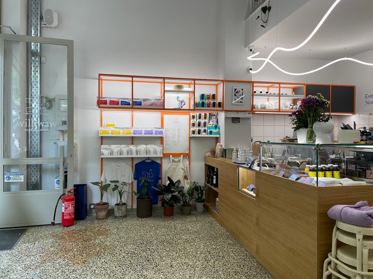 Interior of Williwaw Café & Canteen, specialty coffee shop in Athens