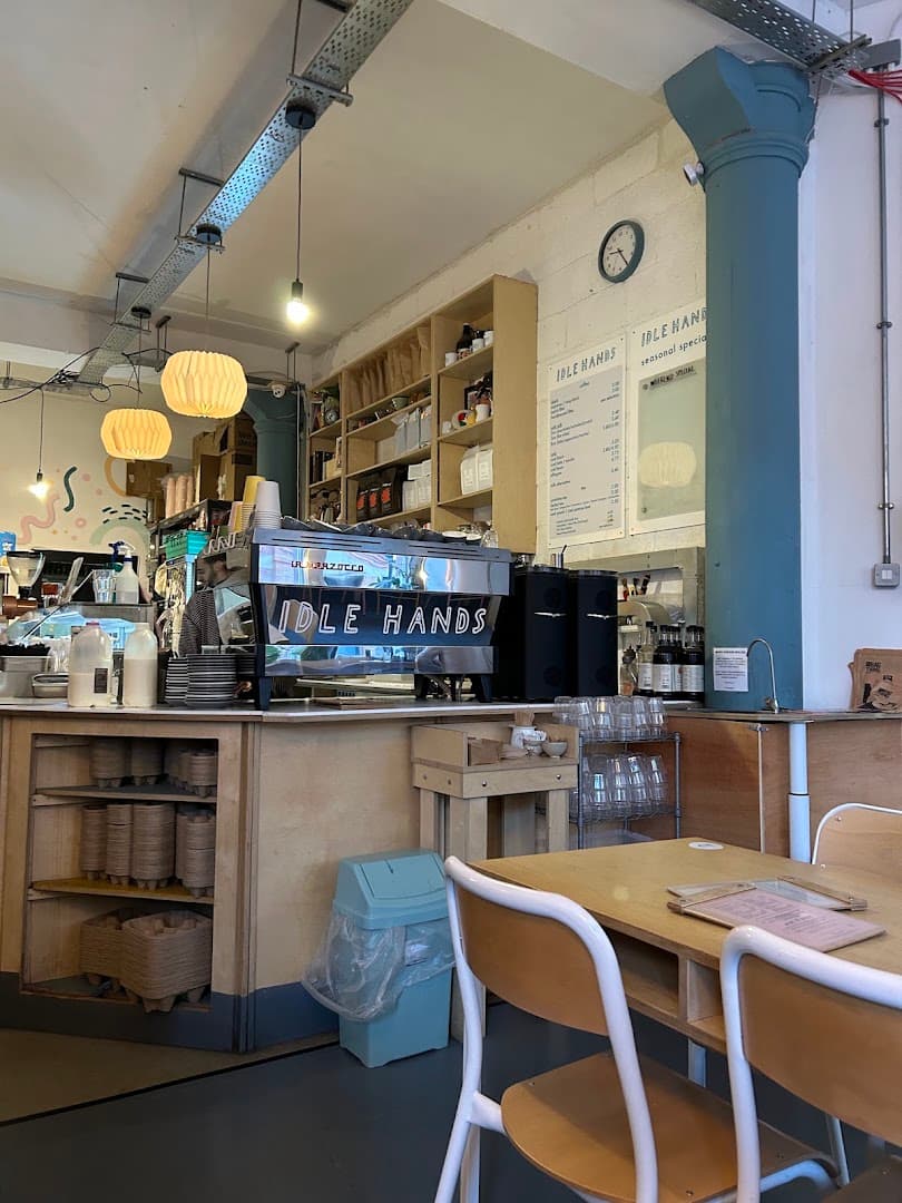 Interior of Idle Hands Coffee, specialty coffee shop in Manchester