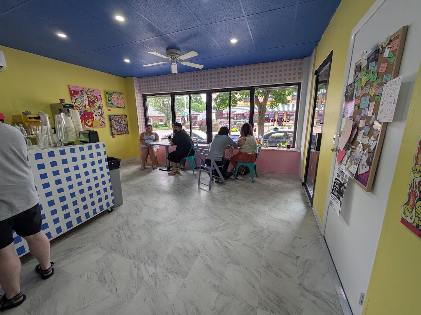 Interior of Clownboy Coffee, specialty coffee shop in Rochester