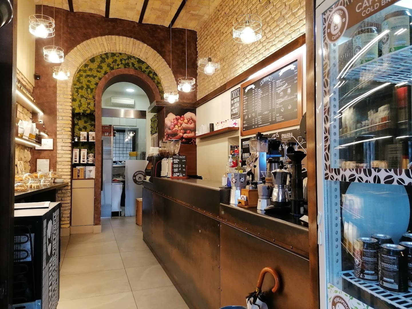 Interior of Pergamino Caffè, specialty coffee shop in Rome