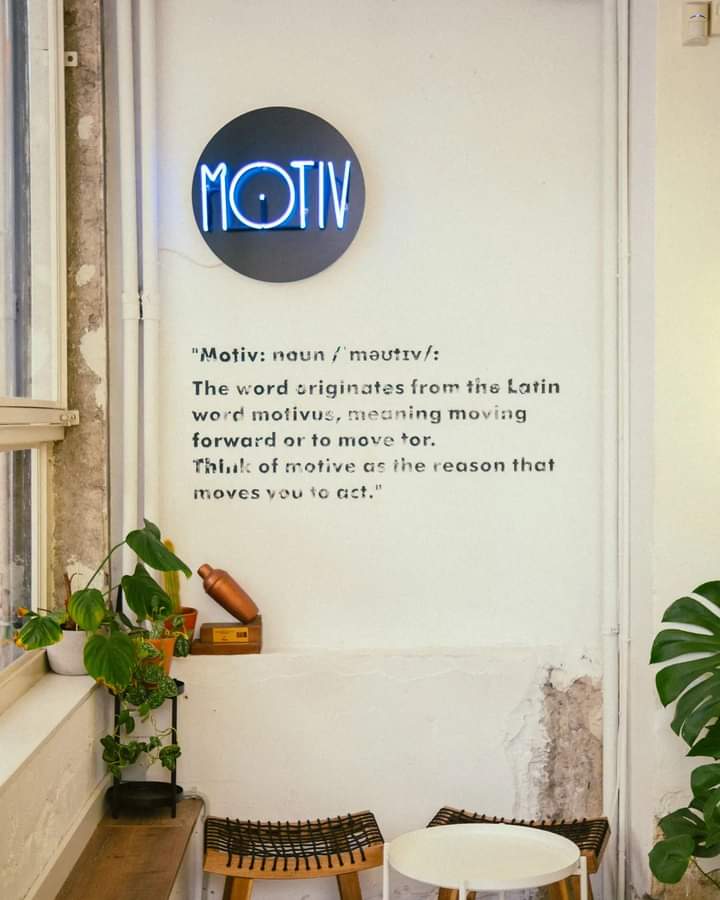 Interior of MOTIV, specialty coffee shop in Athens