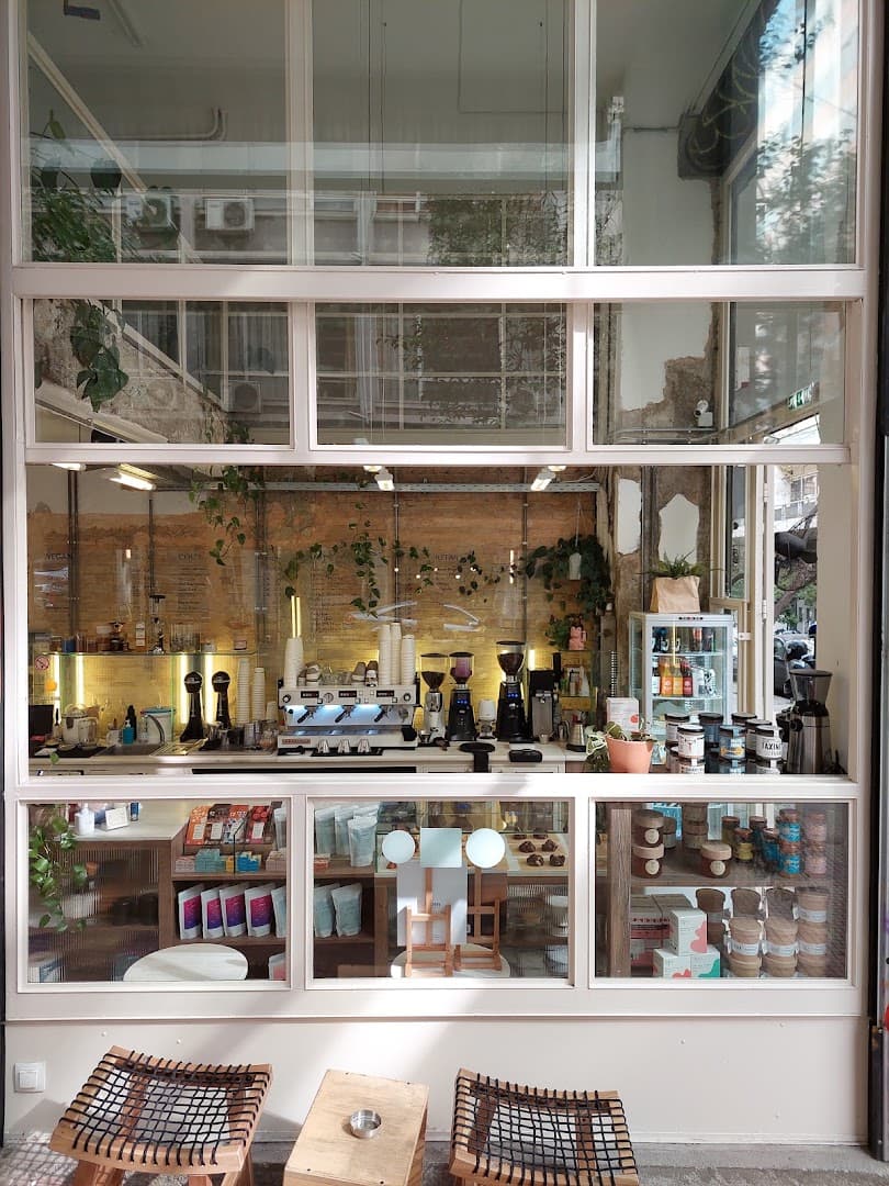 Storefront of MOTIV, specialty coffee shop in Athens