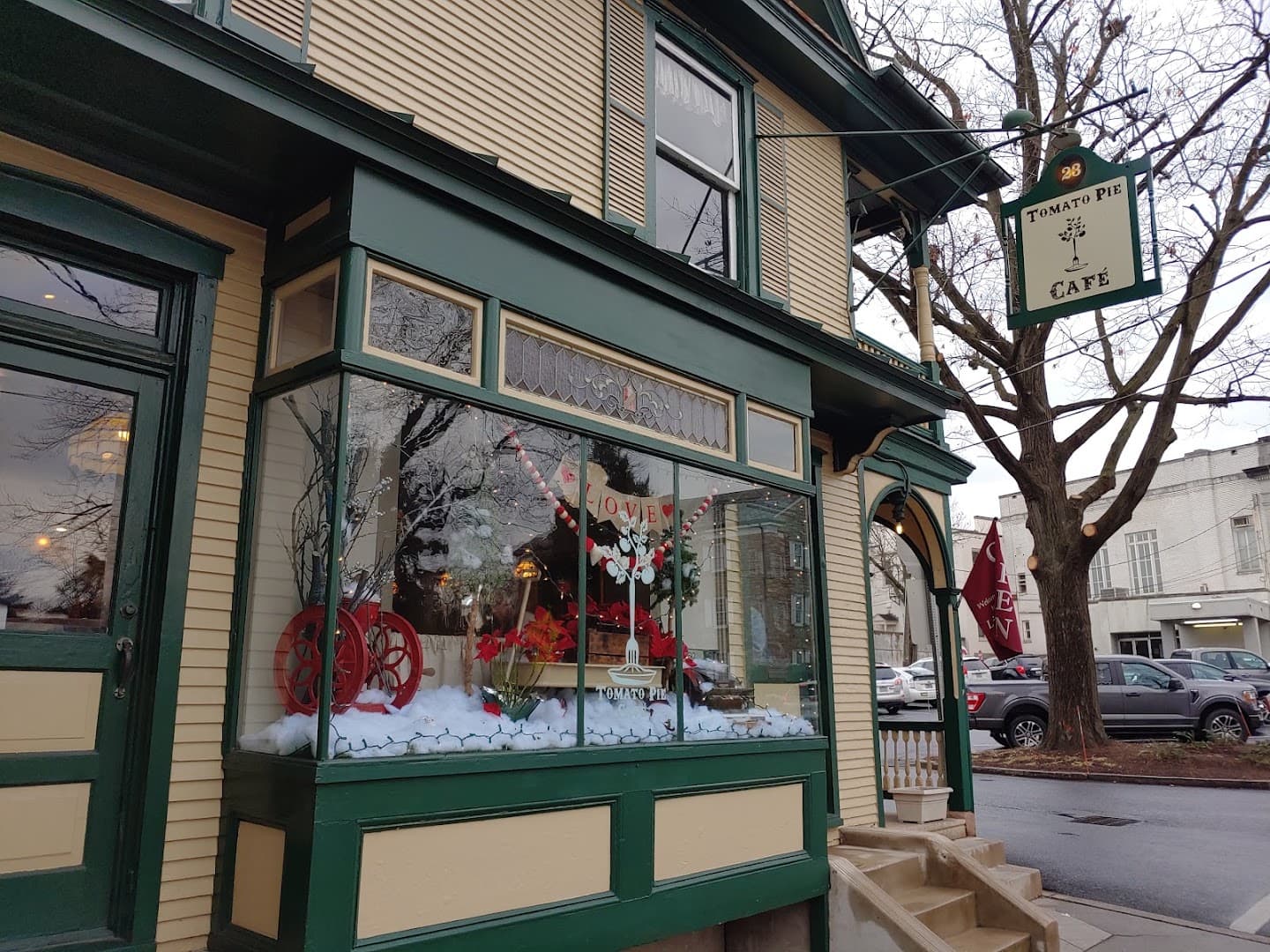 Storefront of Tomato Pie Cafe, specialty coffee shop in Lancaster