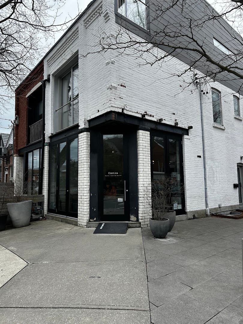 Storefront of Contra Café, specialty coffee shop in Toronto