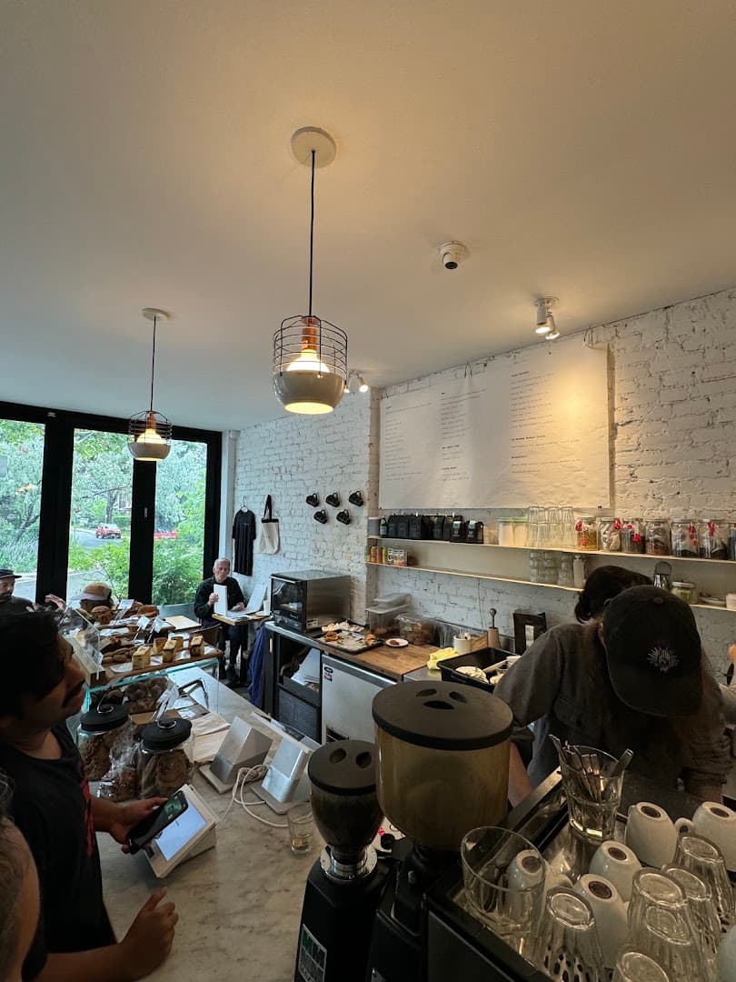 Interior of Contra Café, specialty coffee shop in Toronto