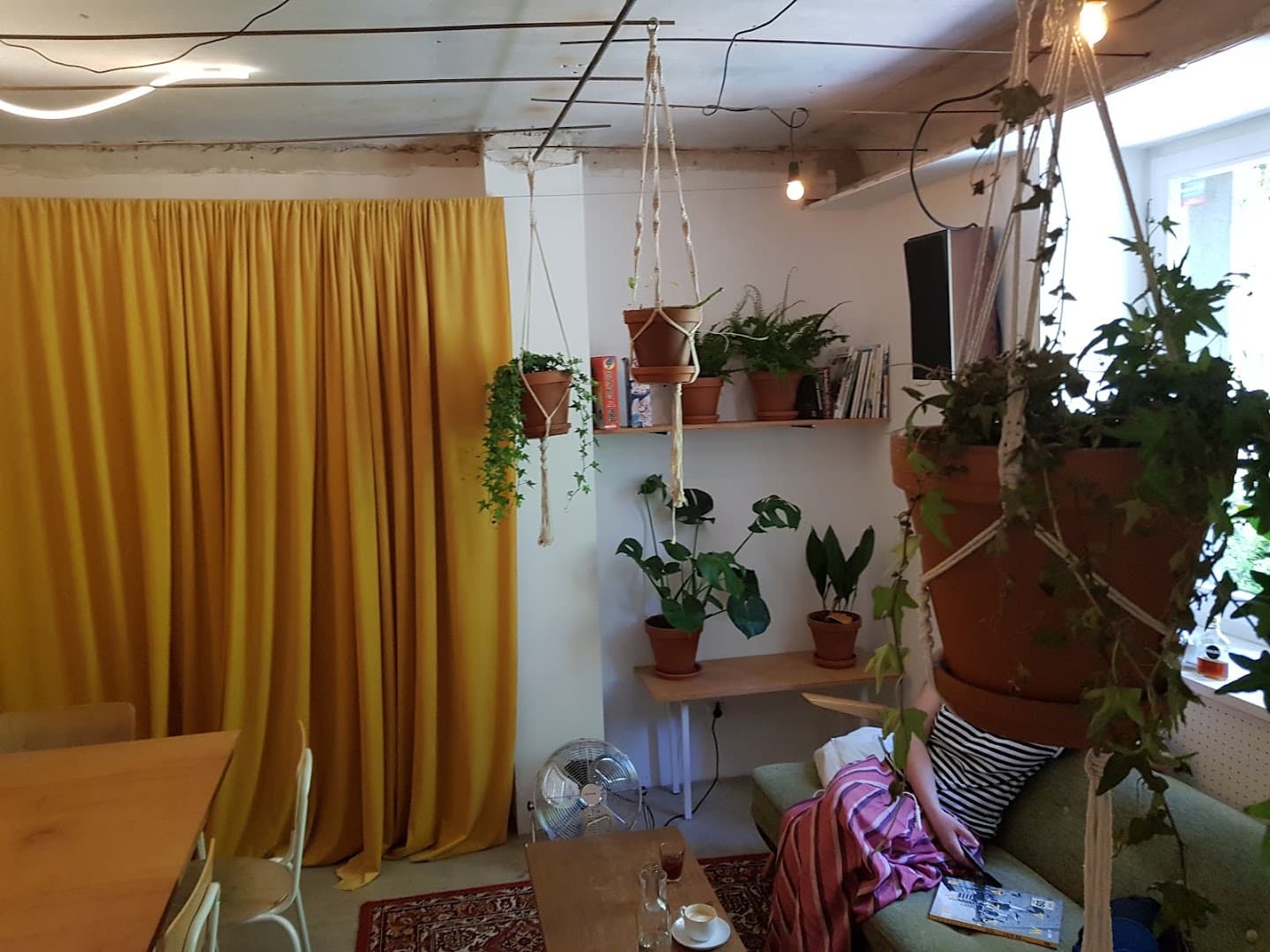 Interior of HAŁAS Coffee+Vinyl, specialty coffee shop in Warsaw