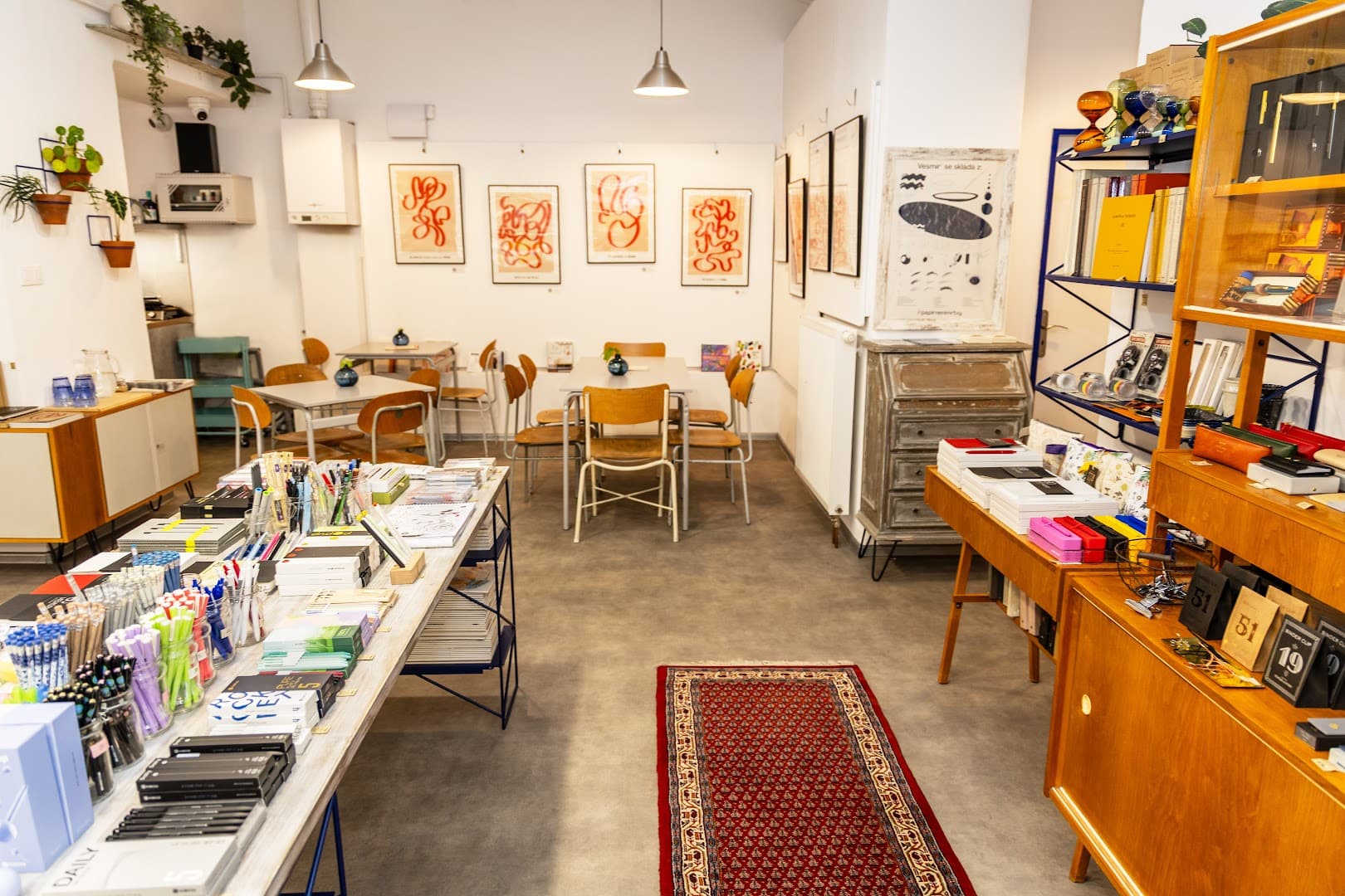 Interior of kaš-mi-daš - papírnictví a kavárna, specialty coffee shop in Prague