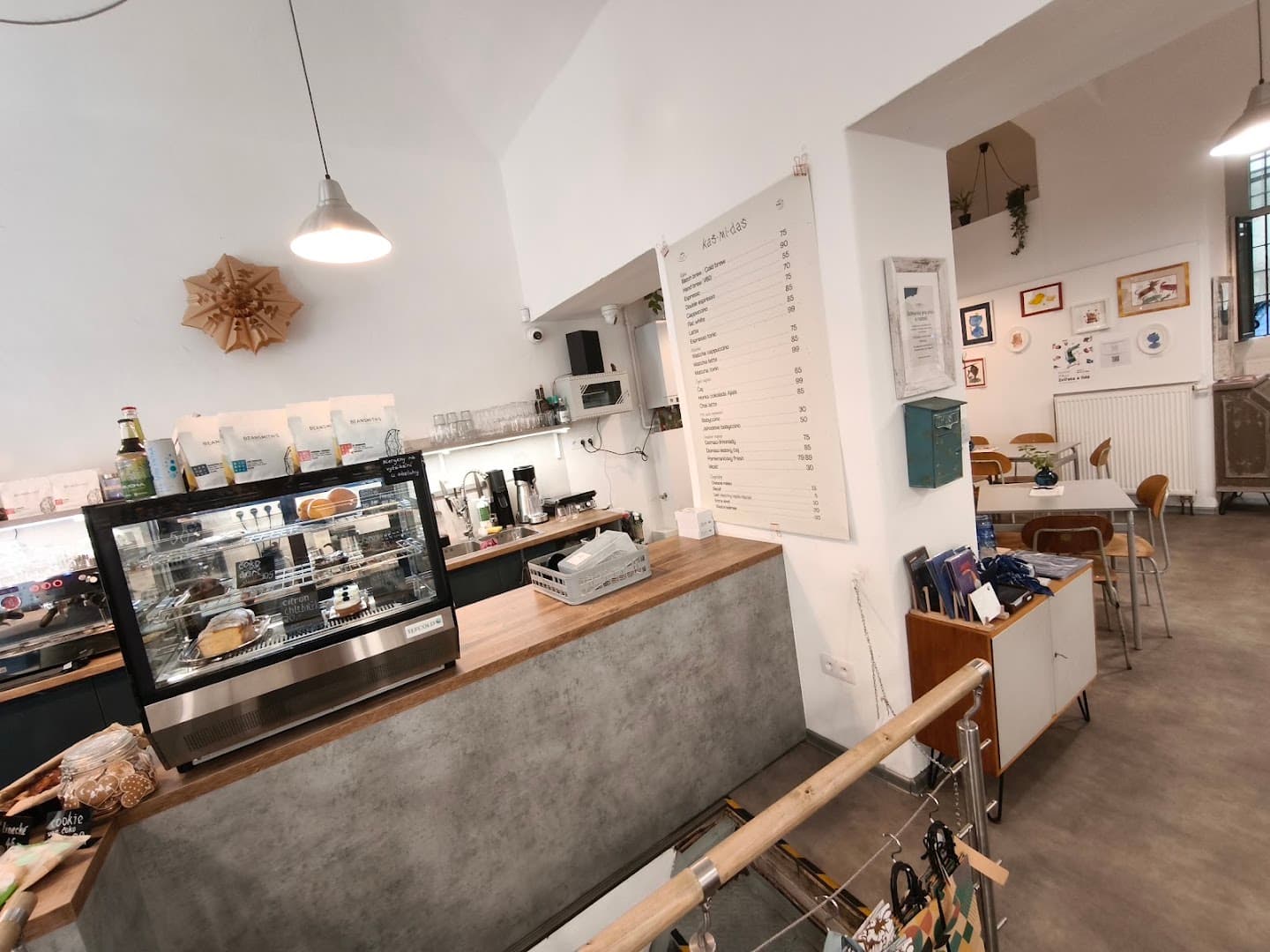 Interior of kaš-mi-daš - papírnictví a kavárna, specialty coffee shop in Prague