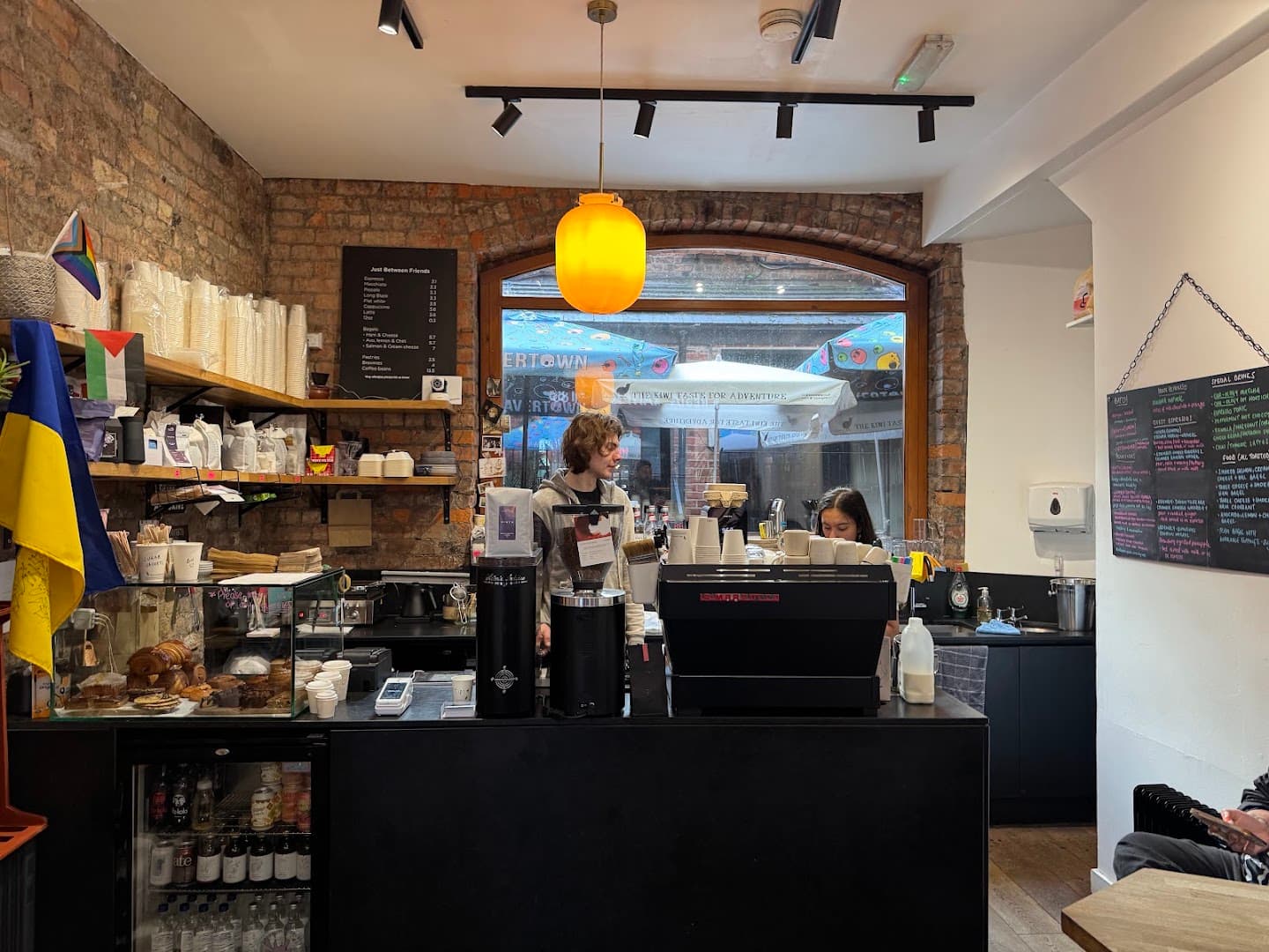 Interior of Just Between Friends Coffee, specialty coffee shop in Manchester