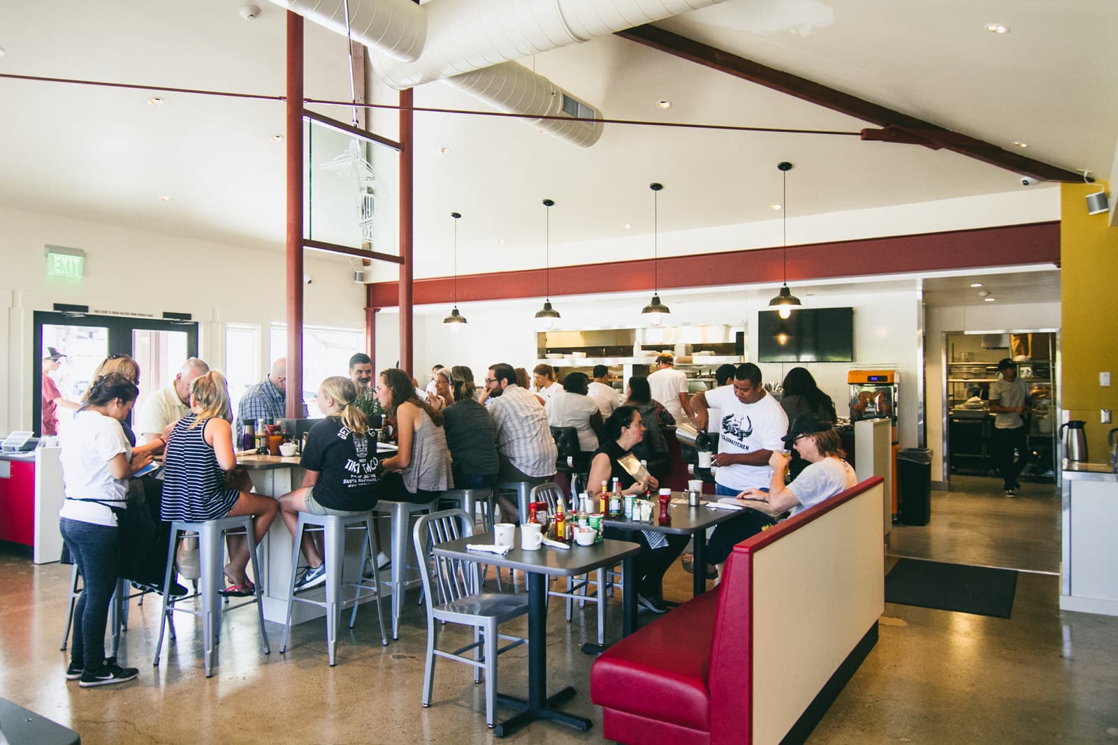 Interior of Cajun Kitchen Cafe, specialty coffee shop in Santa Barbara