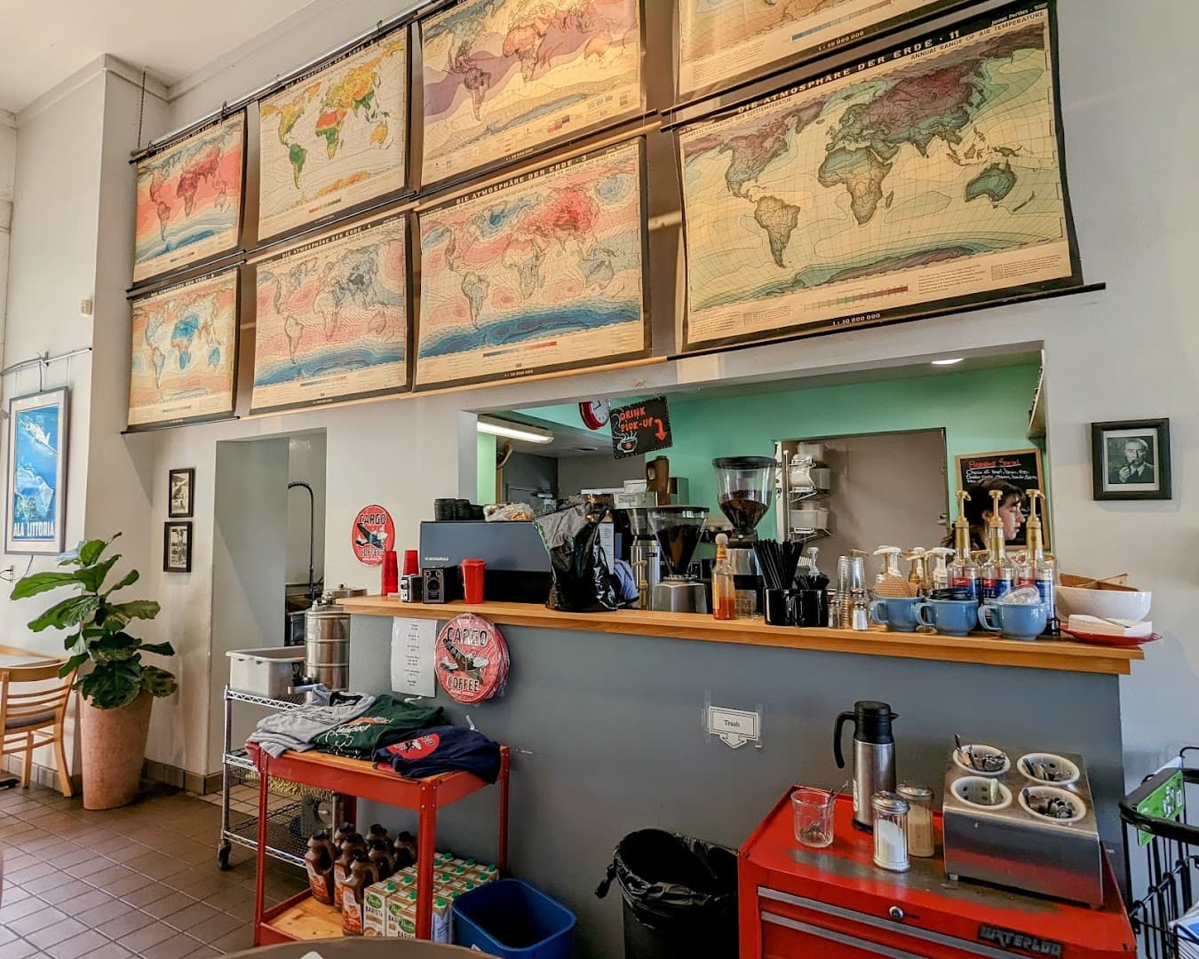 Interior of Cargo Coffee, specialty coffee shop in Madison