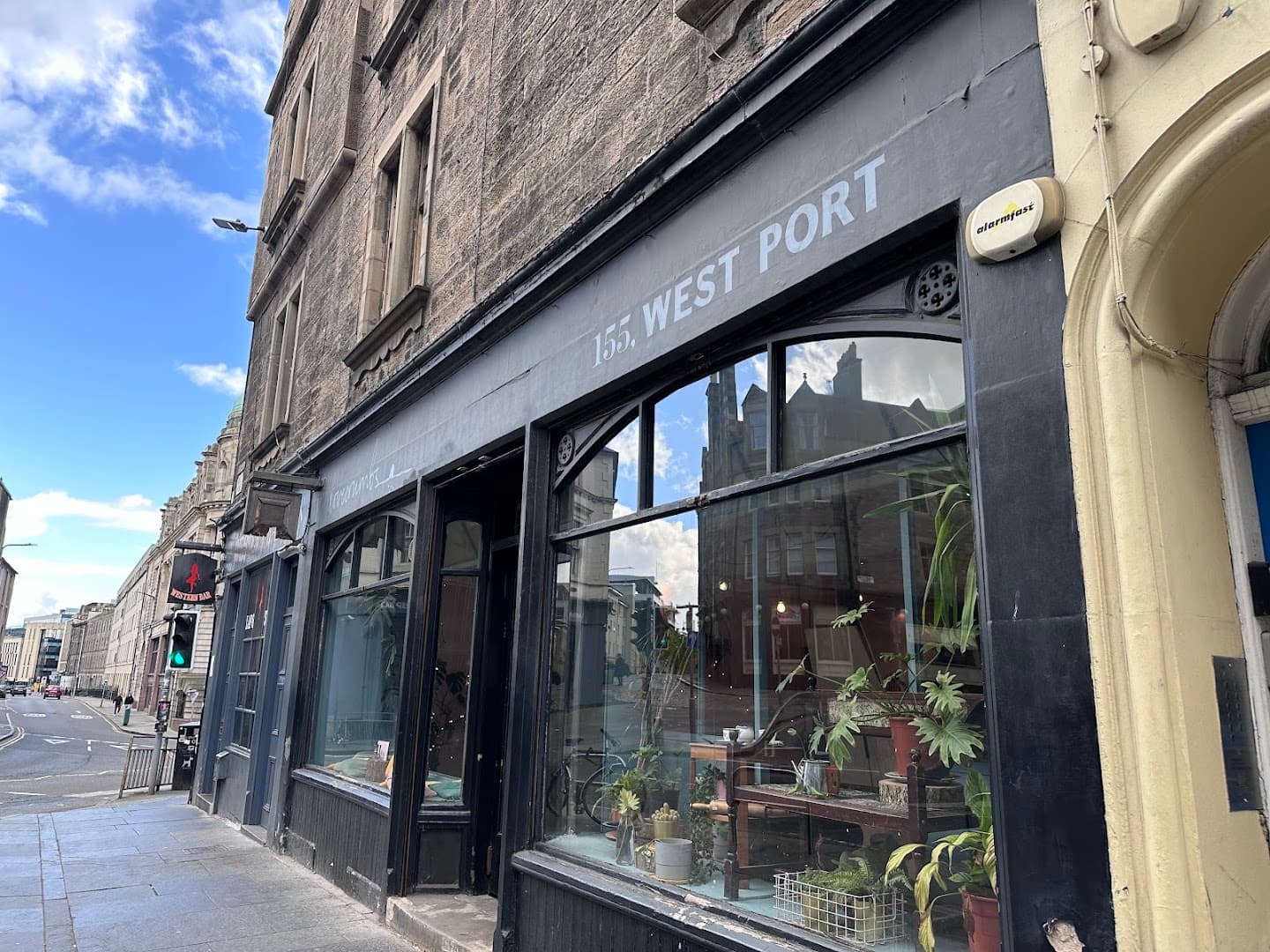 Storefront of Lovecrumbs West Port, specialty coffee shop in Edinburgh