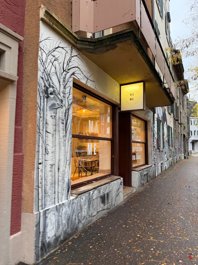 Storefront of MAME Josef, specialty coffee shop in Zurich