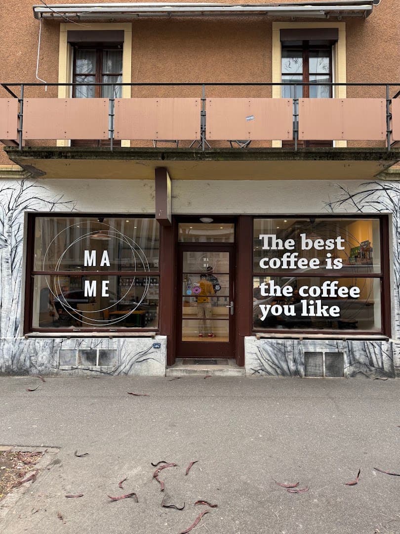 Storefront of MAME Josef, specialty coffee shop in Zurich