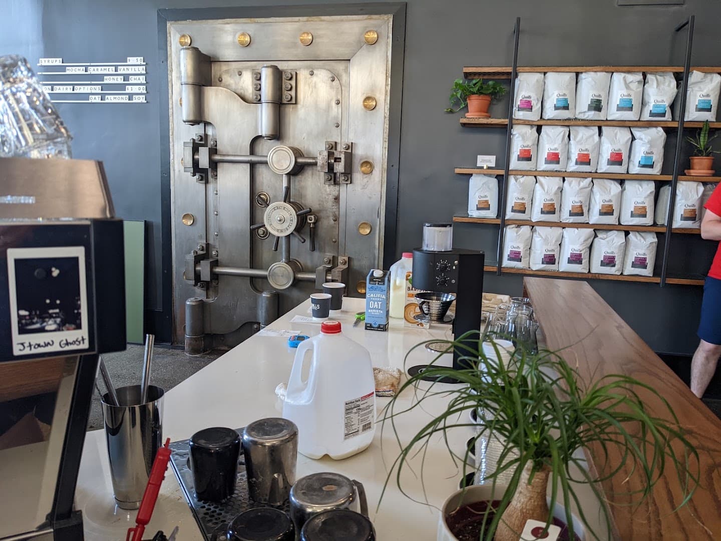Interior of Quills Coffee, specialty coffee shop in Louisville