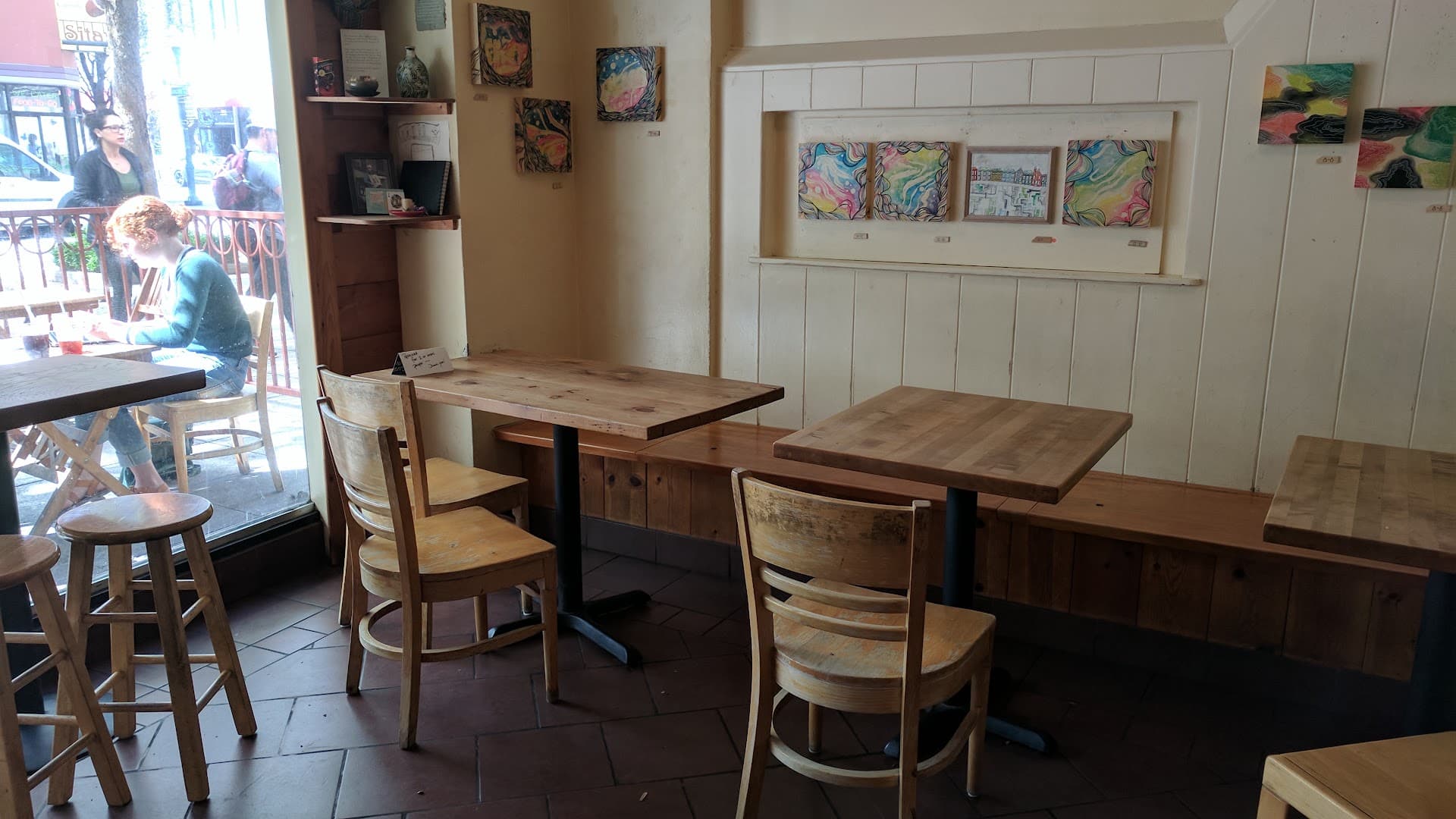 Interior of Cafe Delmarette, specialty coffee shop in Santa Cruz