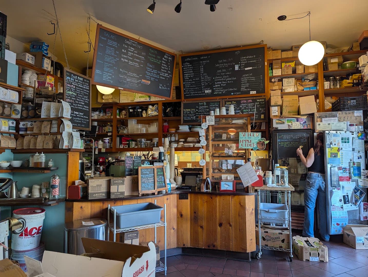 Interior of Cafe Delmarette, specialty coffee shop in Santa Cruz