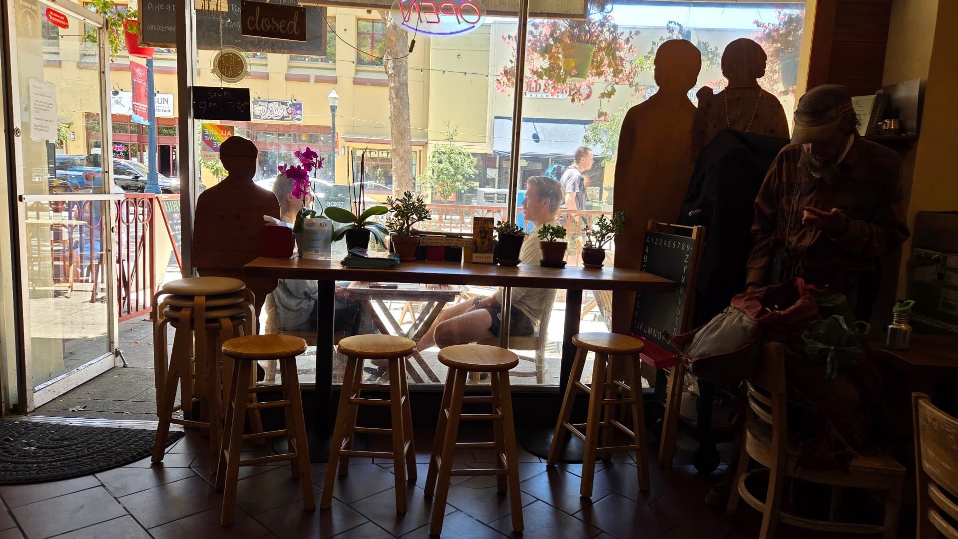 Interior of Cafe Delmarette, specialty coffee shop in Santa Cruz