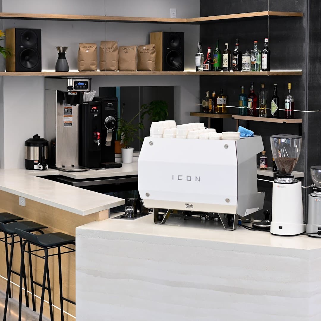 Interior of AM:FM, specialty coffee shop in Rochester