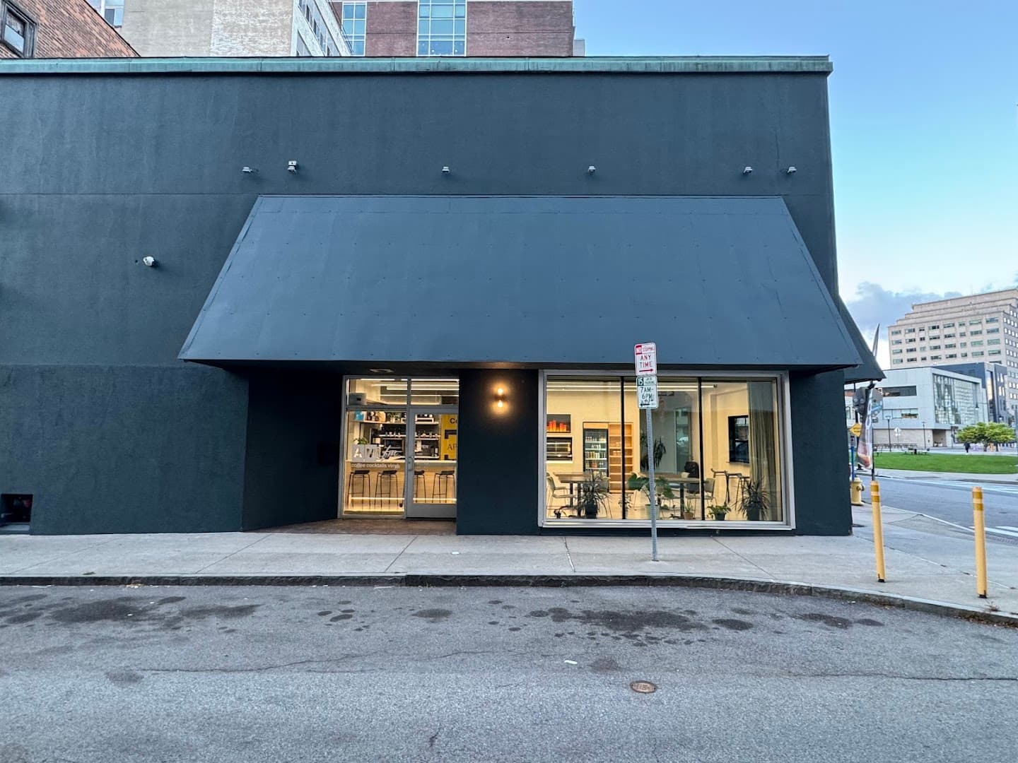 Storefront of AM:FM, specialty coffee shop in Rochester