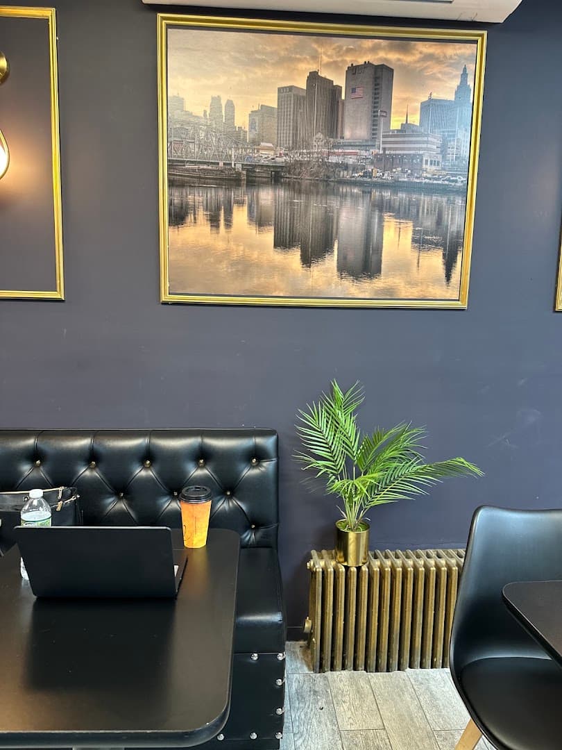 Interior of Cova Coffee, specialty coffee shop in Newark