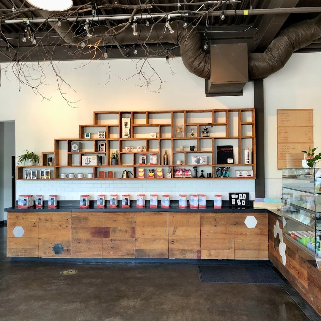 Interior of Propeller Coffee Co., specialty coffee shop in Toronto
