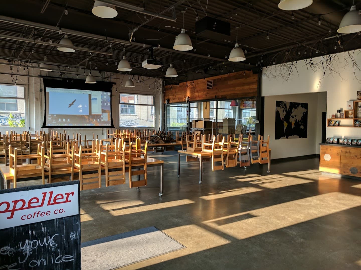 Interior of Propeller Coffee Co., specialty coffee shop in Toronto