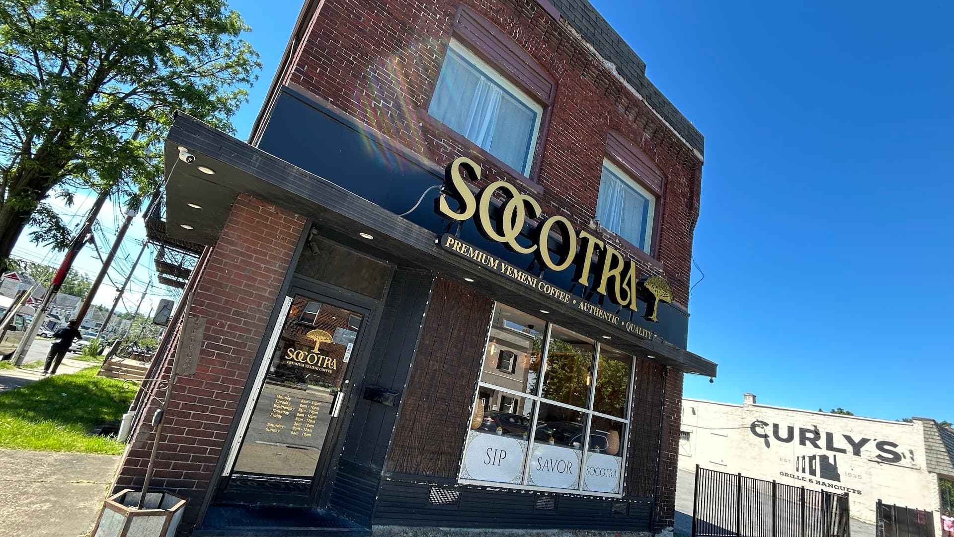 Storefront of Socotra Yemeni Coffee House, specialty coffee shop in Buffalo