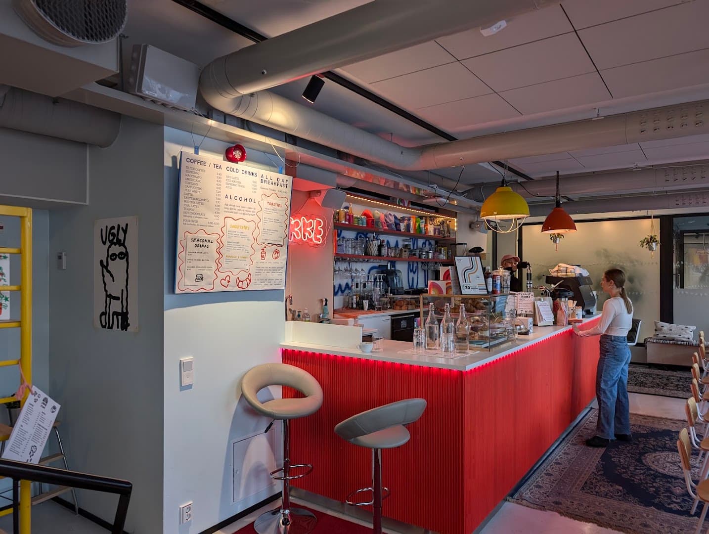 Interior of Lykke Helsinki, specialty coffee shop in Helsinki