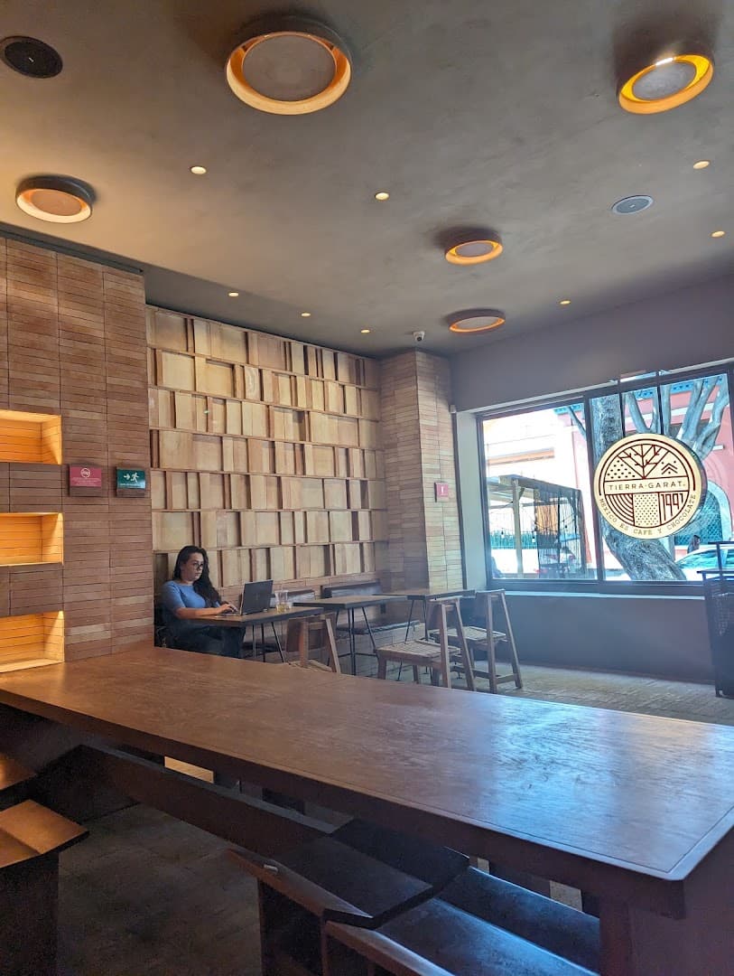 Interior of Tierra Garat, Hidalgo, specialty coffee shop in Mexico City