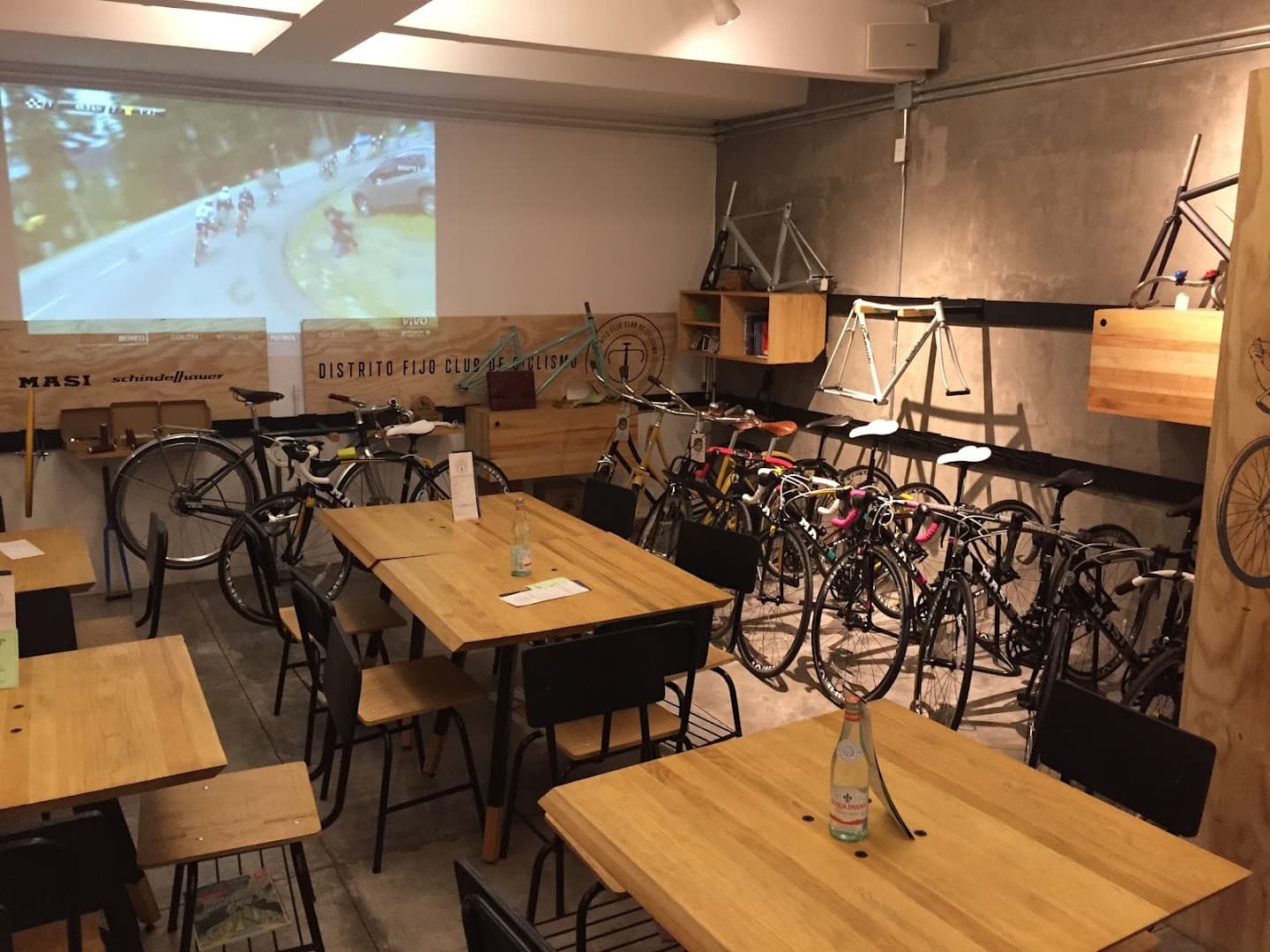 Interior of Distrito Fijo Club de Ciclismo, specialty coffee shop in Mexico City