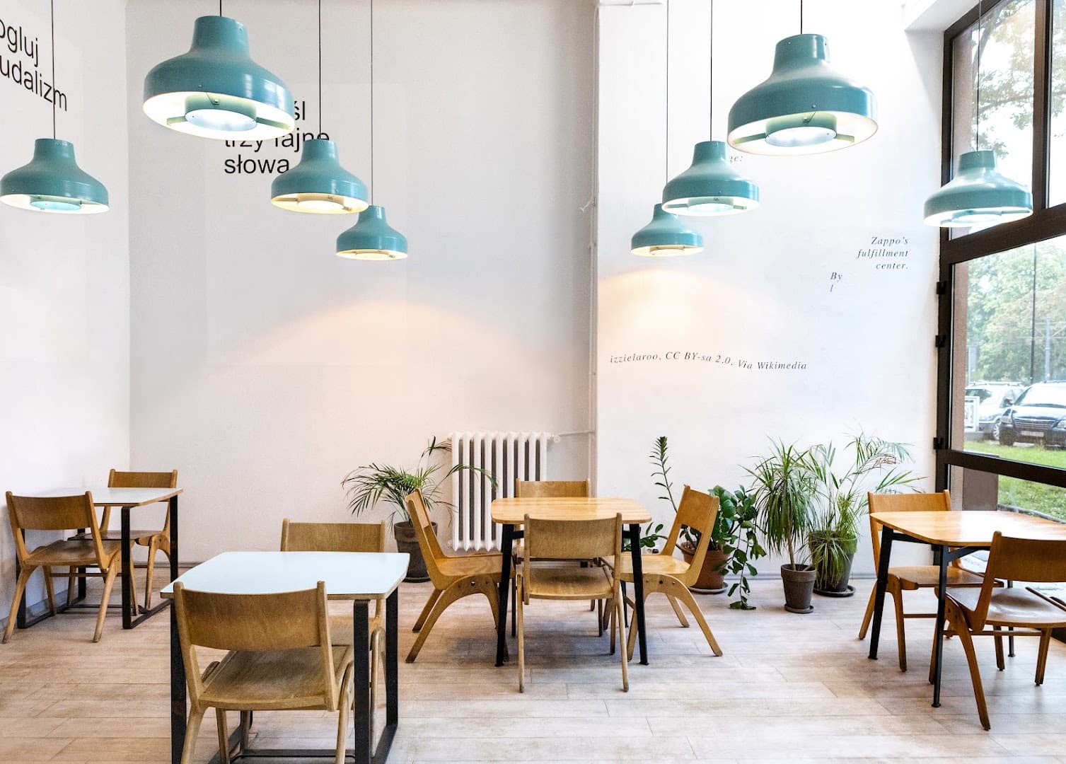 Interior of Kawiarnia Fawory, specialty coffee shop in Warsaw