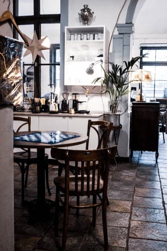 Interior of Proces Kawki, specialty coffee shop in Warsaw