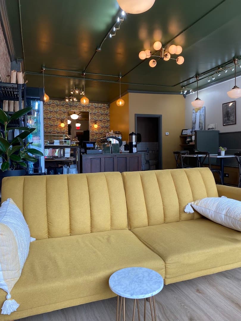 Interior of Milk & Honey Cafe, specialty coffee shop in Rochester