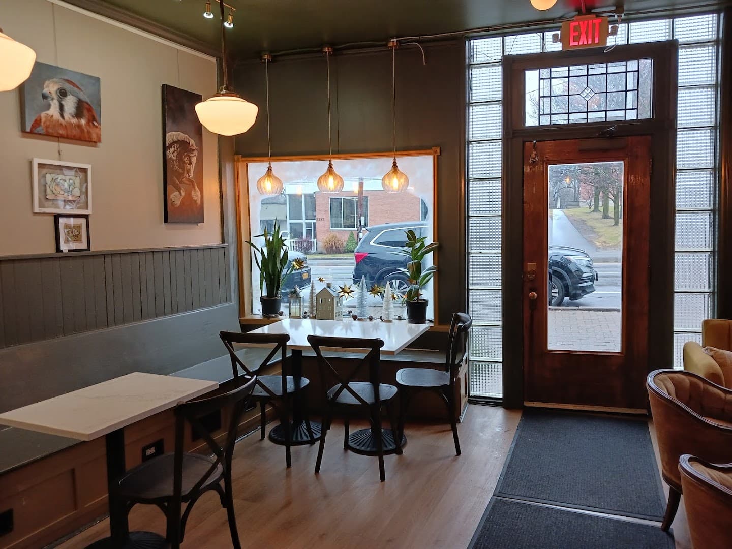 Interior of Milk & Honey Cafe, specialty coffee shop in Rochester