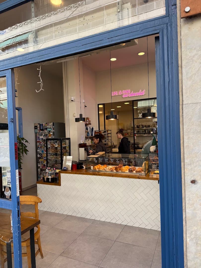 Interior of Fika coffee & croissant, specialty coffee shop in Athens