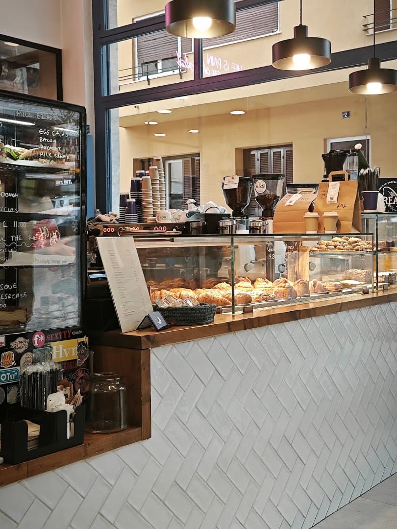 Interior of Fika coffee & croissant, specialty coffee shop in Athens