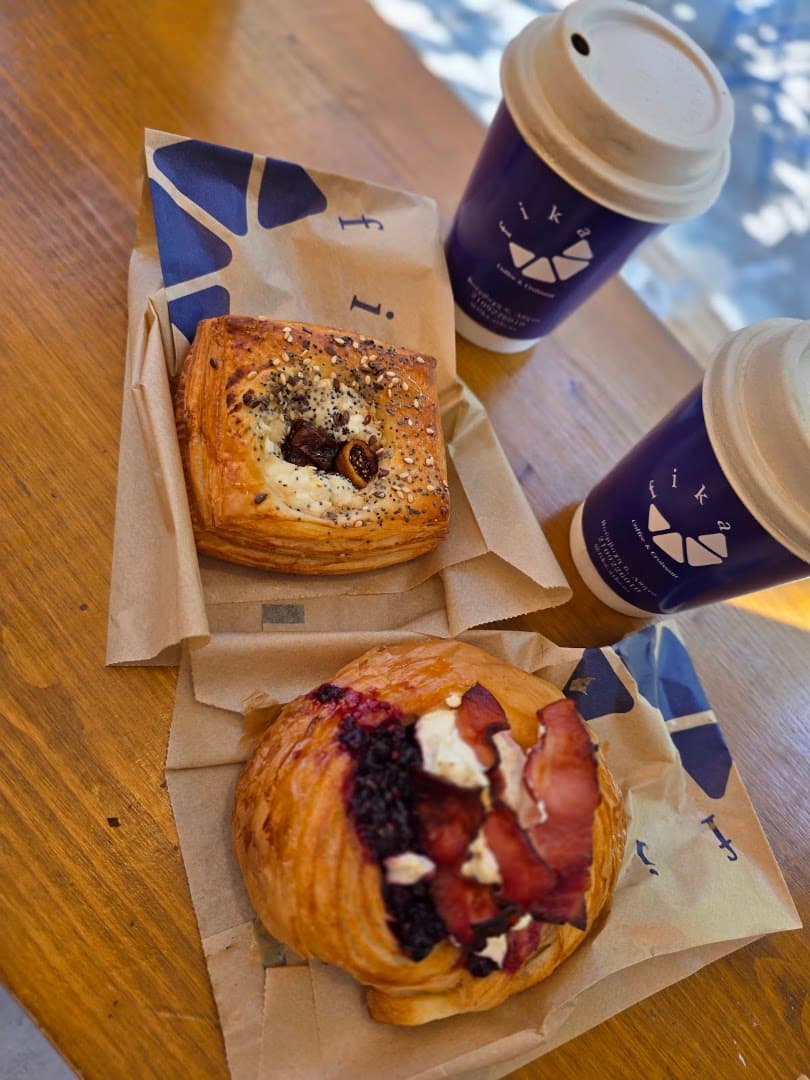 Coffee at Fika coffee & croissant, specialty coffee shop in Athens