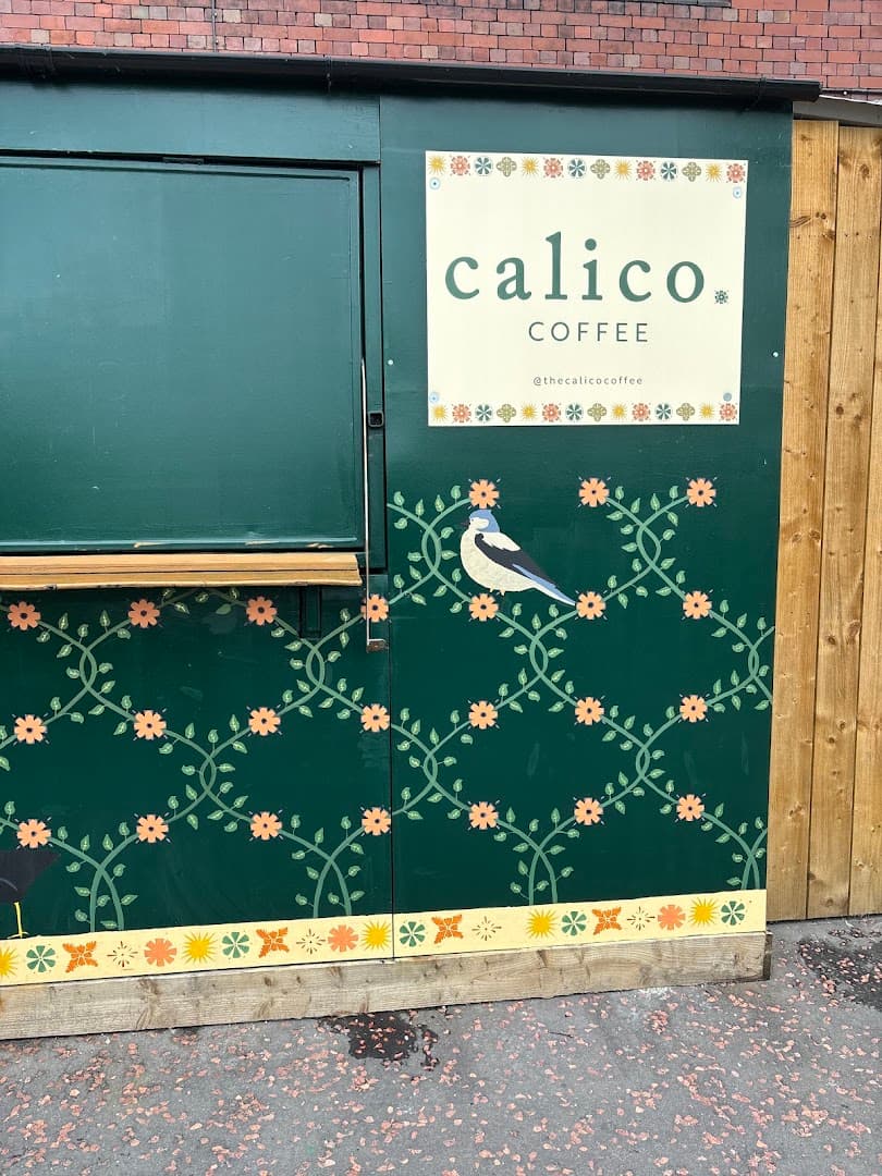 Signage at Calico Coffee, specialty coffee shop in Manchester