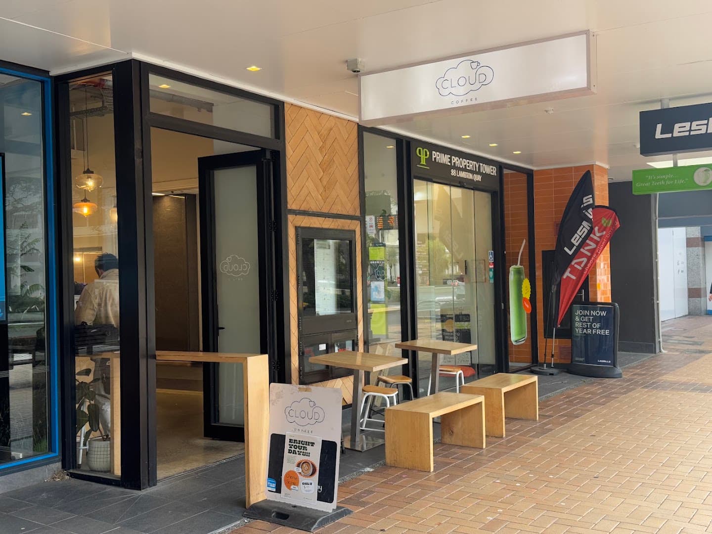 Storefront of cafe CLOUD, specialty coffee shop in Wellington