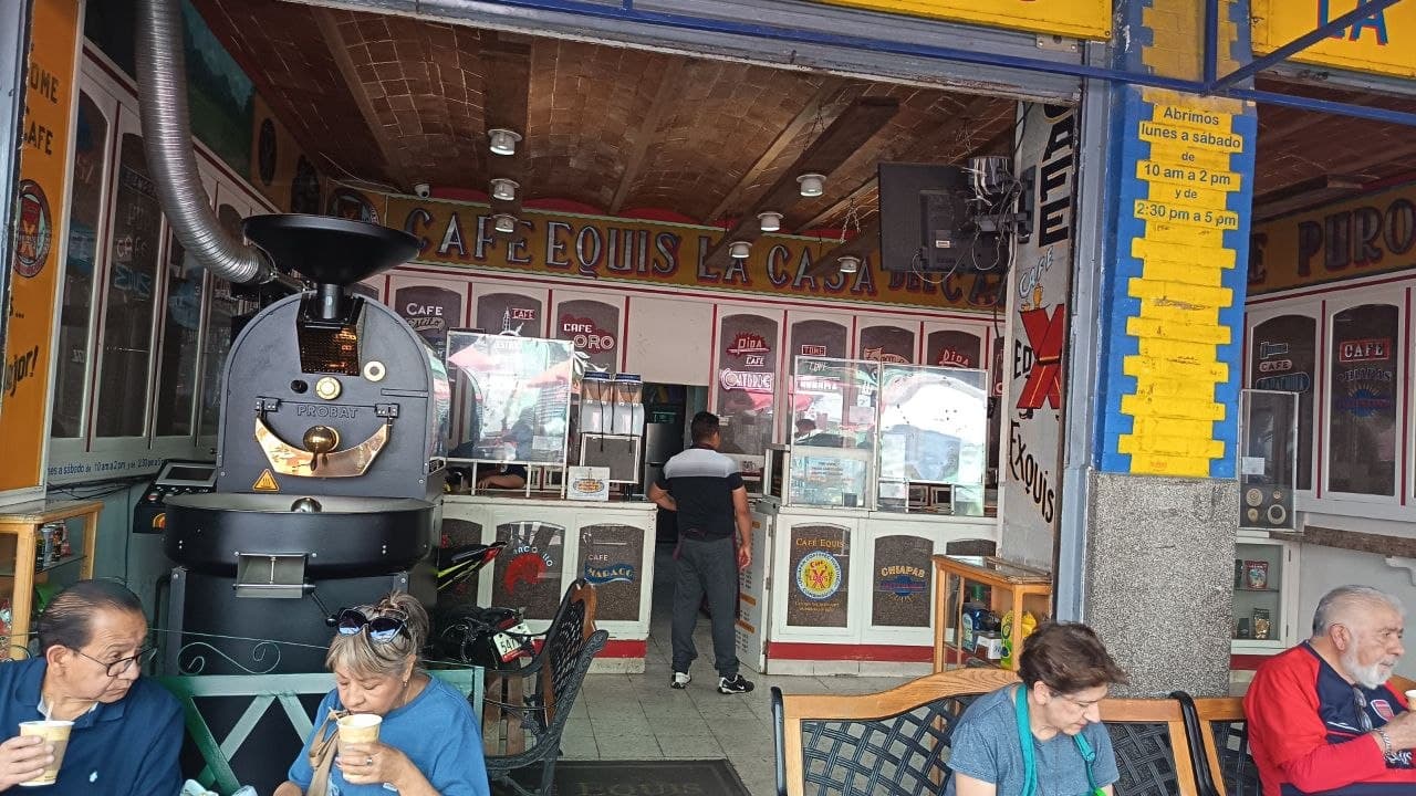 Interior of Café X, specialty coffee shop in Mexico City